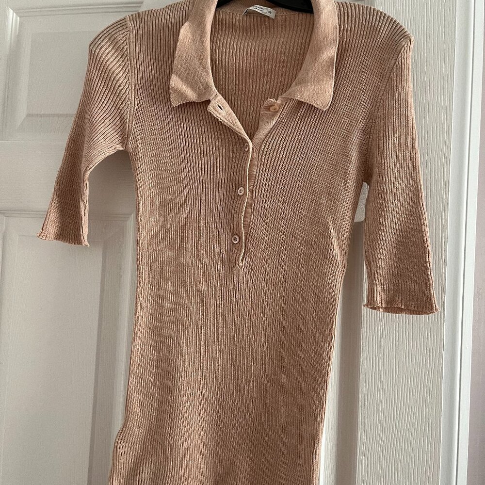 PRADA Vintage Polo Sweater Top in Beige Color Size IT46 runs very small